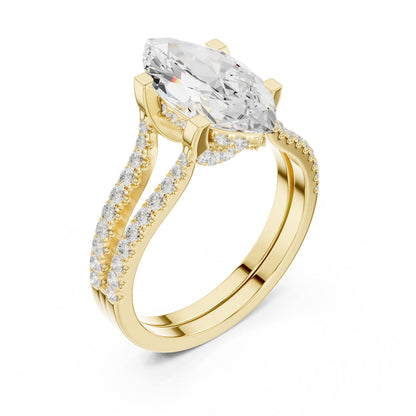 Marquise Accented Lab Grown Diamond Engagement Ring