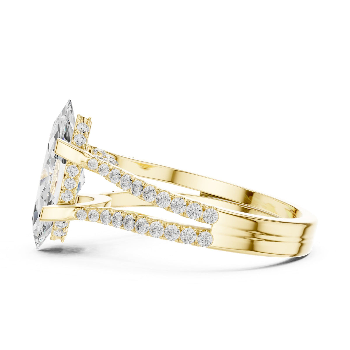 Marquise Accented Lab Grown Diamond Engagement Ring