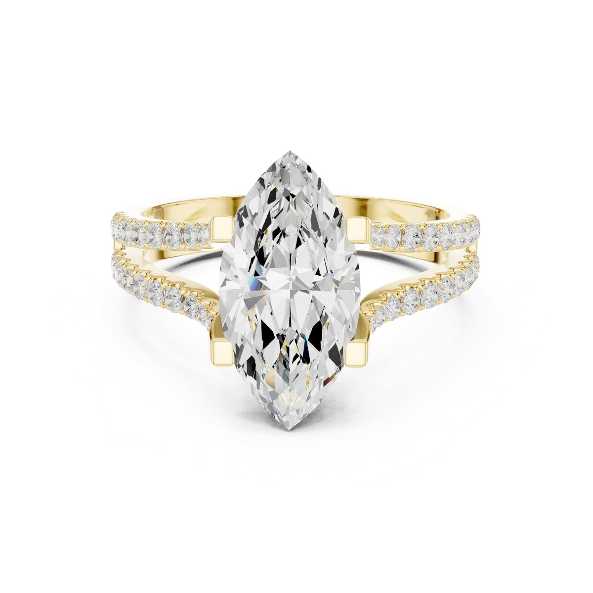 Marquise Accented Lab Grown Diamond Engagement Ring
