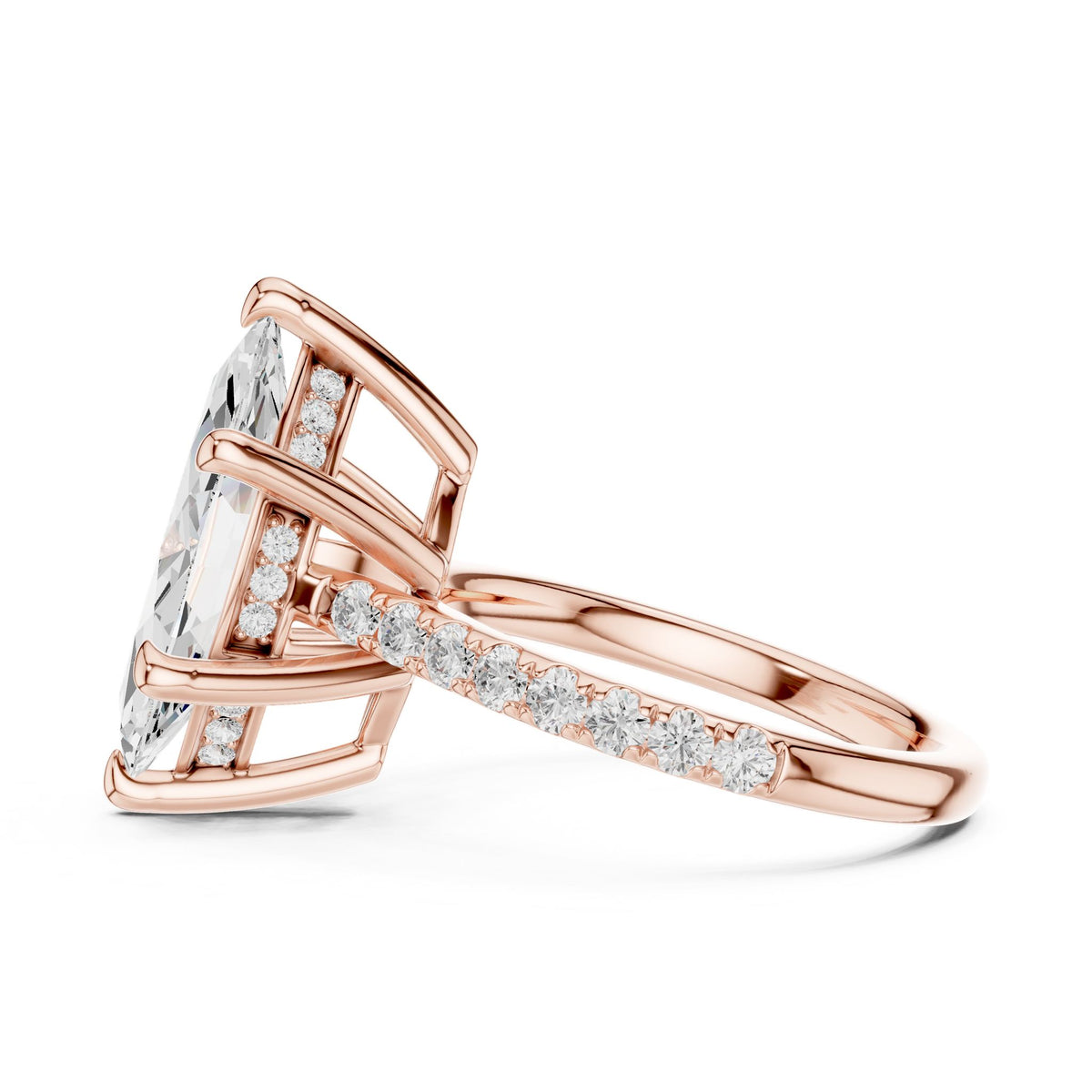 Marquise Accented Lab Grown Diamond Engagement Ring
