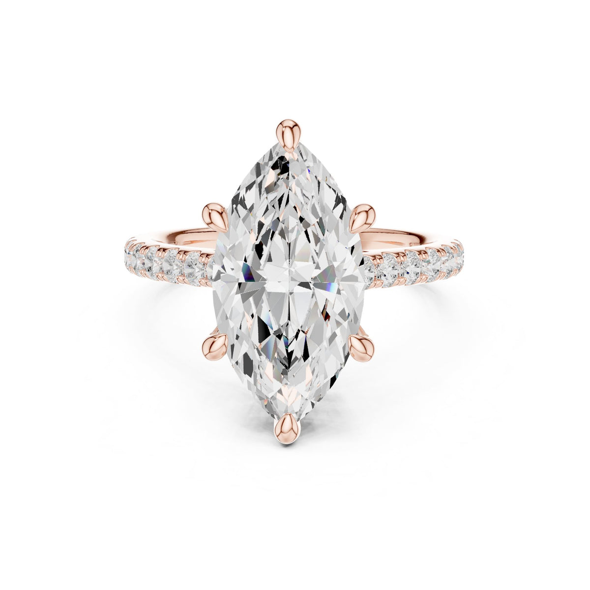Marquise Accented Lab Grown Diamond Engagement Ring