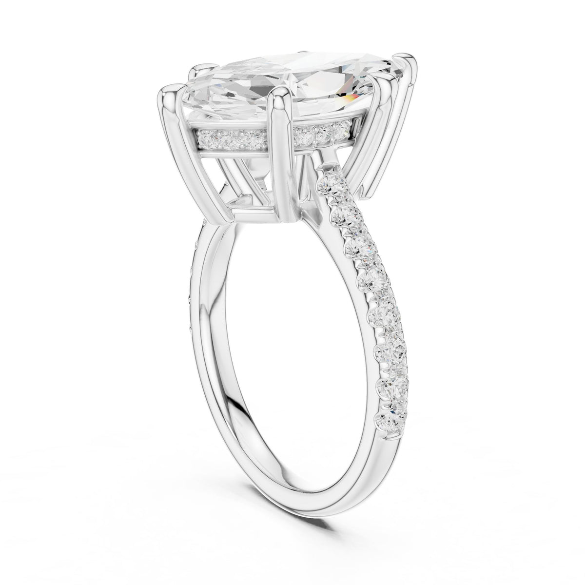 Marquise Accented Lab Grown Diamond Engagement Ring