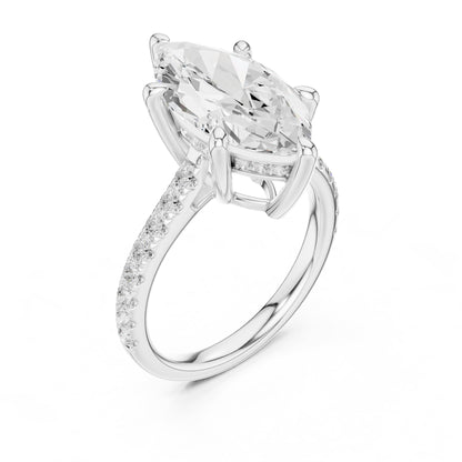 Marquise Accented Lab Grown Diamond Engagement Ring