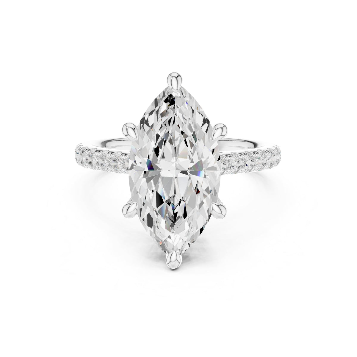 Marquise Accented Lab Grown Diamond Engagement Ring