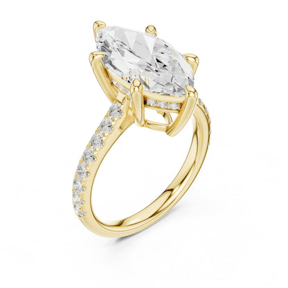 Marquise Accented Lab Grown Diamond Engagement Ring