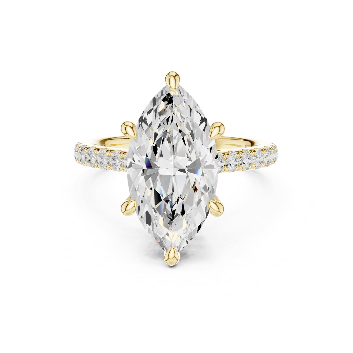 Marquise Accented Lab Grown Diamond Engagement Ring