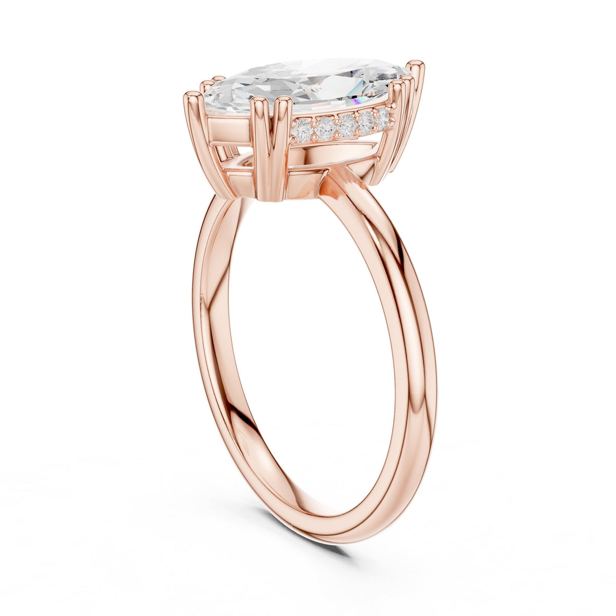 Marquise Accented Lab Grown Diamond Engagement Ring