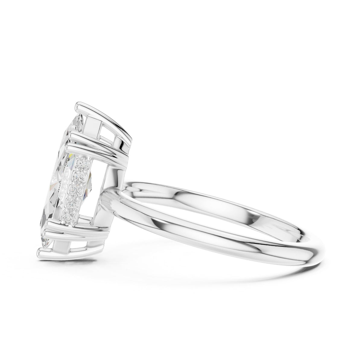Marquise Accented Lab Grown Diamond Engagement Ring