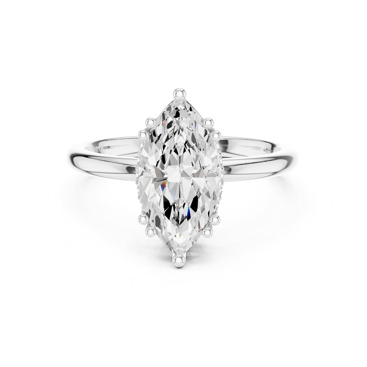 Marquise Accented Lab Grown Diamond Engagement Ring