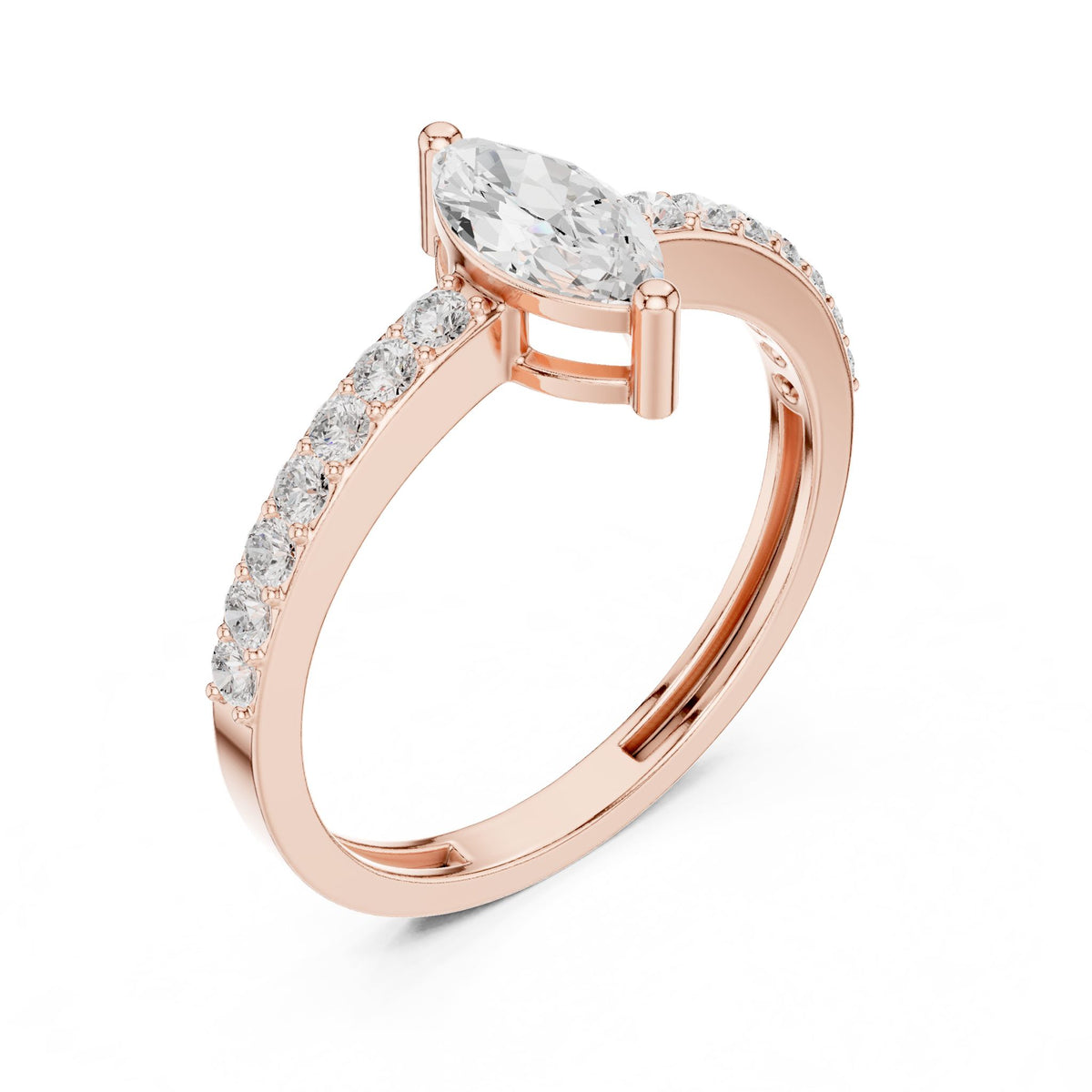 Marquise Accented Lab Grown Diamond Engagement Ring