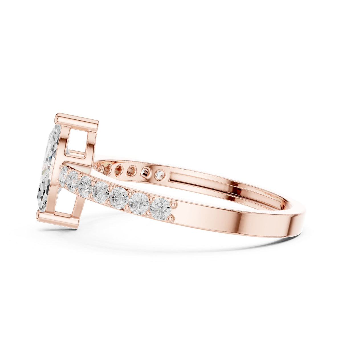 Marquise Accented Lab Grown Diamond Engagement Ring