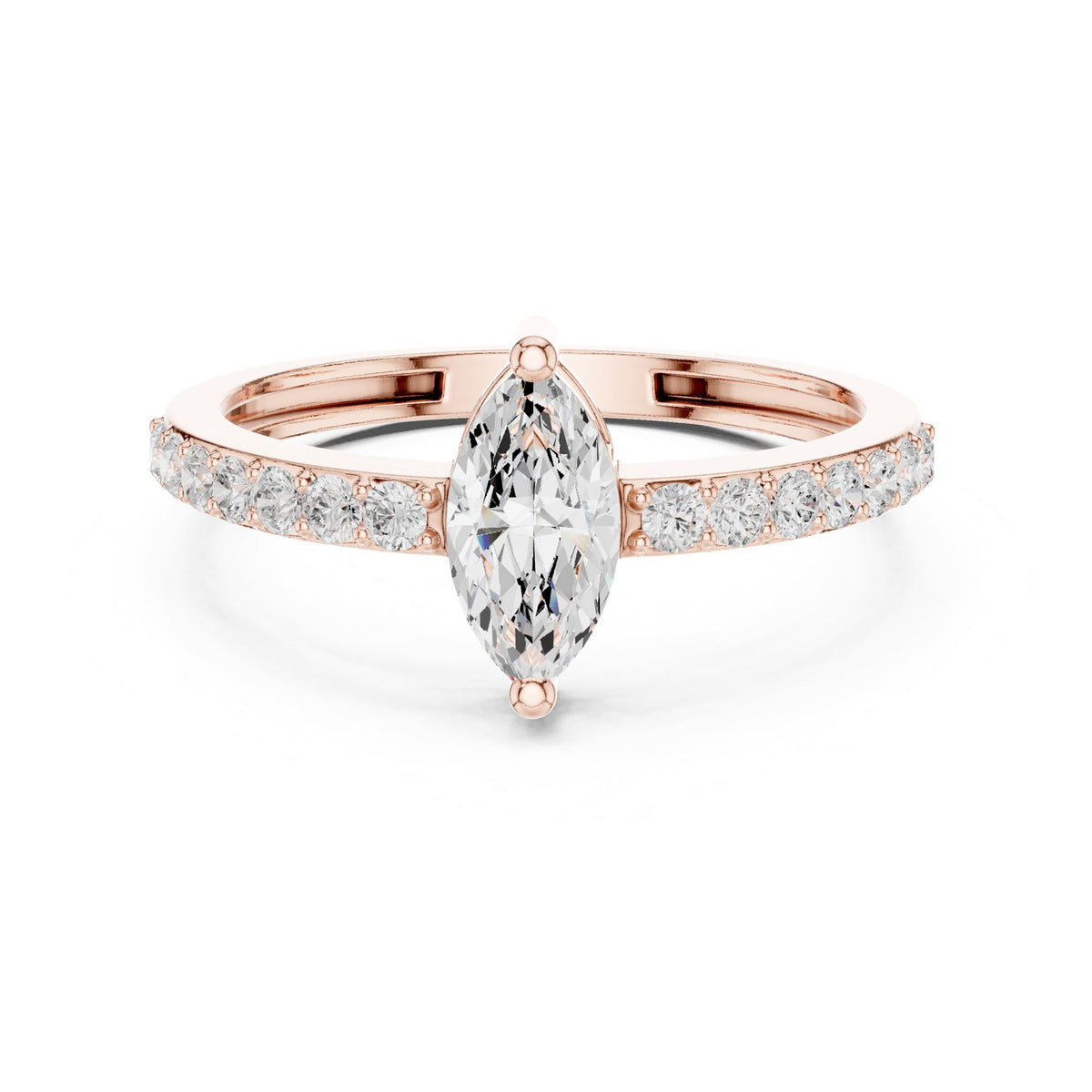 Marquise Accented Lab Grown Diamond Engagement Ring