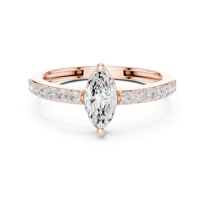 Marquise Accented Lab Grown Diamond Engagement Ring