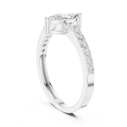 Marquise Accented Lab Grown Diamond Engagement Ring