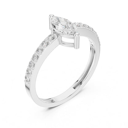 Marquise Accented Lab Grown Diamond Engagement Ring