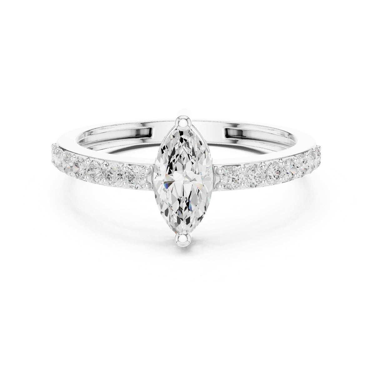 Marquise Accented Lab Grown Diamond Engagement Ring