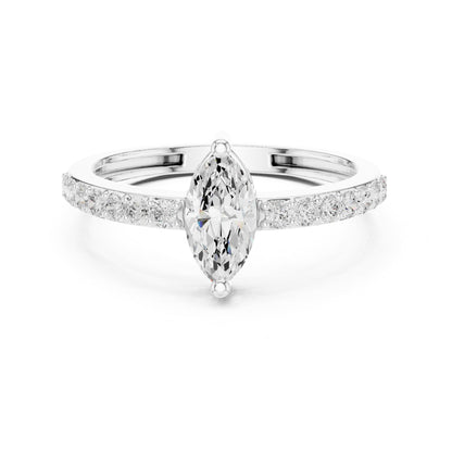 Marquise Accented Lab Grown Diamond Engagement Ring