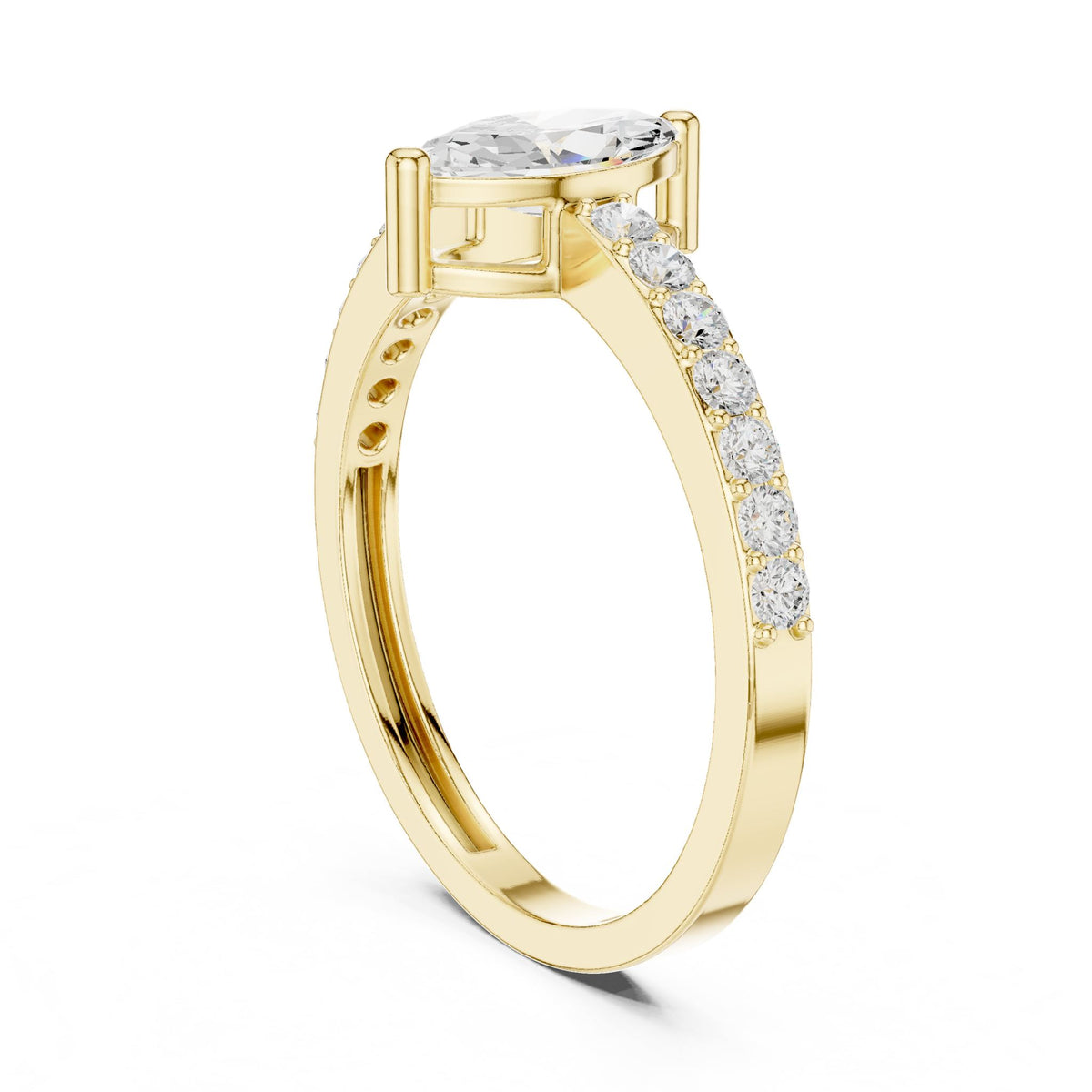 Marquise Accented Lab Grown Diamond Engagement Ring