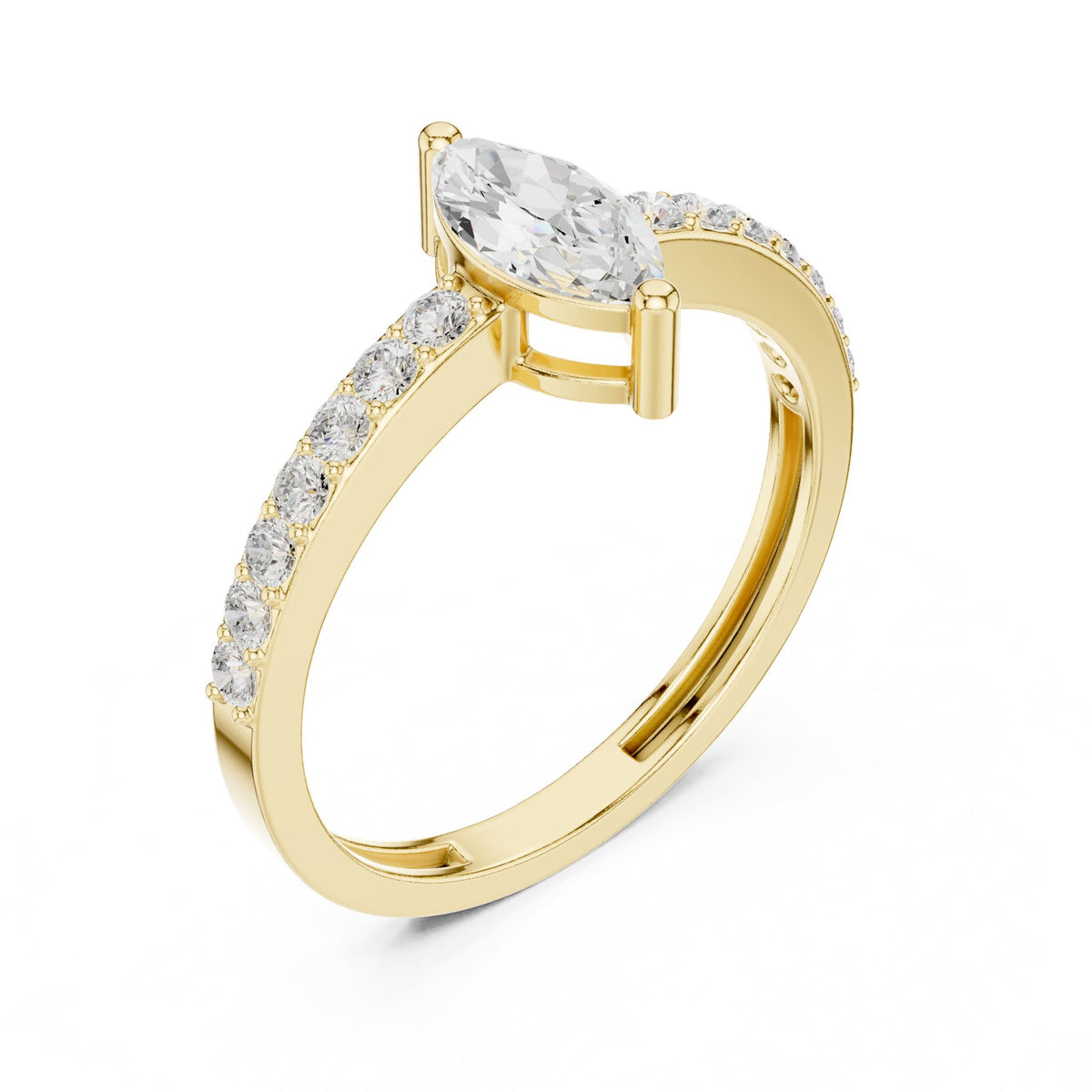 Marquise Accented Lab Grown Diamond Engagement Ring