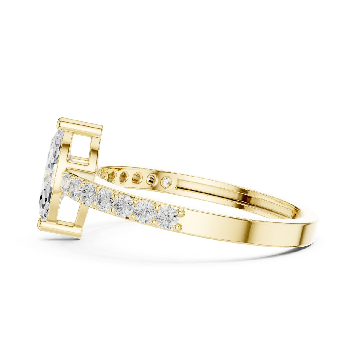 Marquise Accented Lab Grown Diamond Engagement Ring