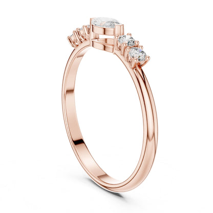 Marquise Accented Lab Grown Diamond Engagement Ring