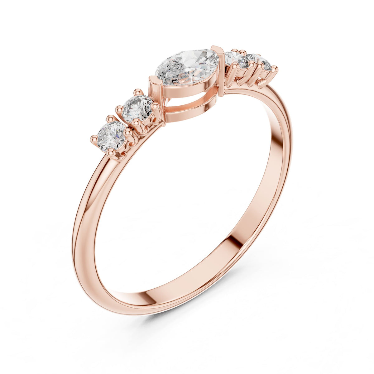 Marquise Accented Lab Grown Diamond Engagement Ring