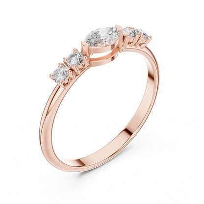 Marquise Accented Lab Grown Diamond Engagement Ring