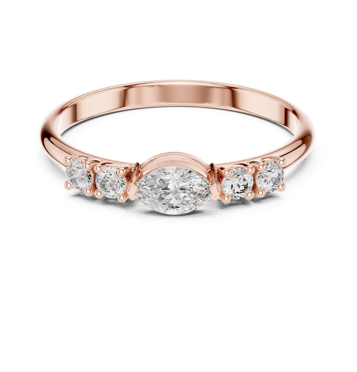 Marquise Accented Lab Grown Diamond Engagement Ring