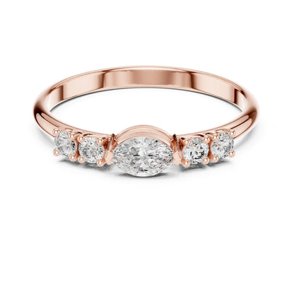 Marquise Accented Lab Grown Diamond Engagement Ring