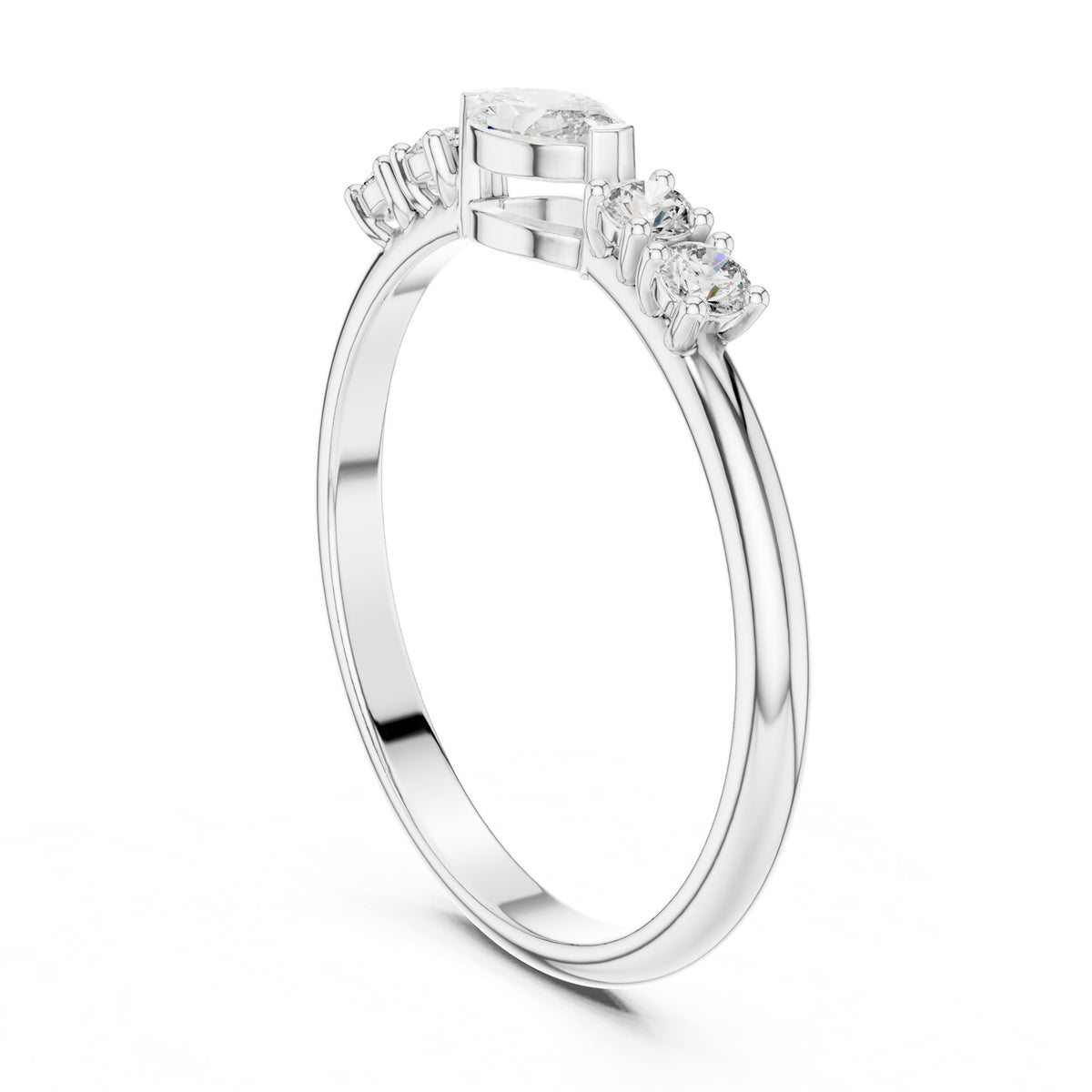Marquise Accented Lab Grown Diamond Engagement Ring