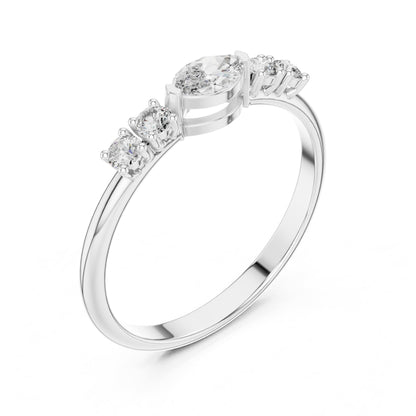 Marquise Accented Lab Grown Diamond Engagement Ring