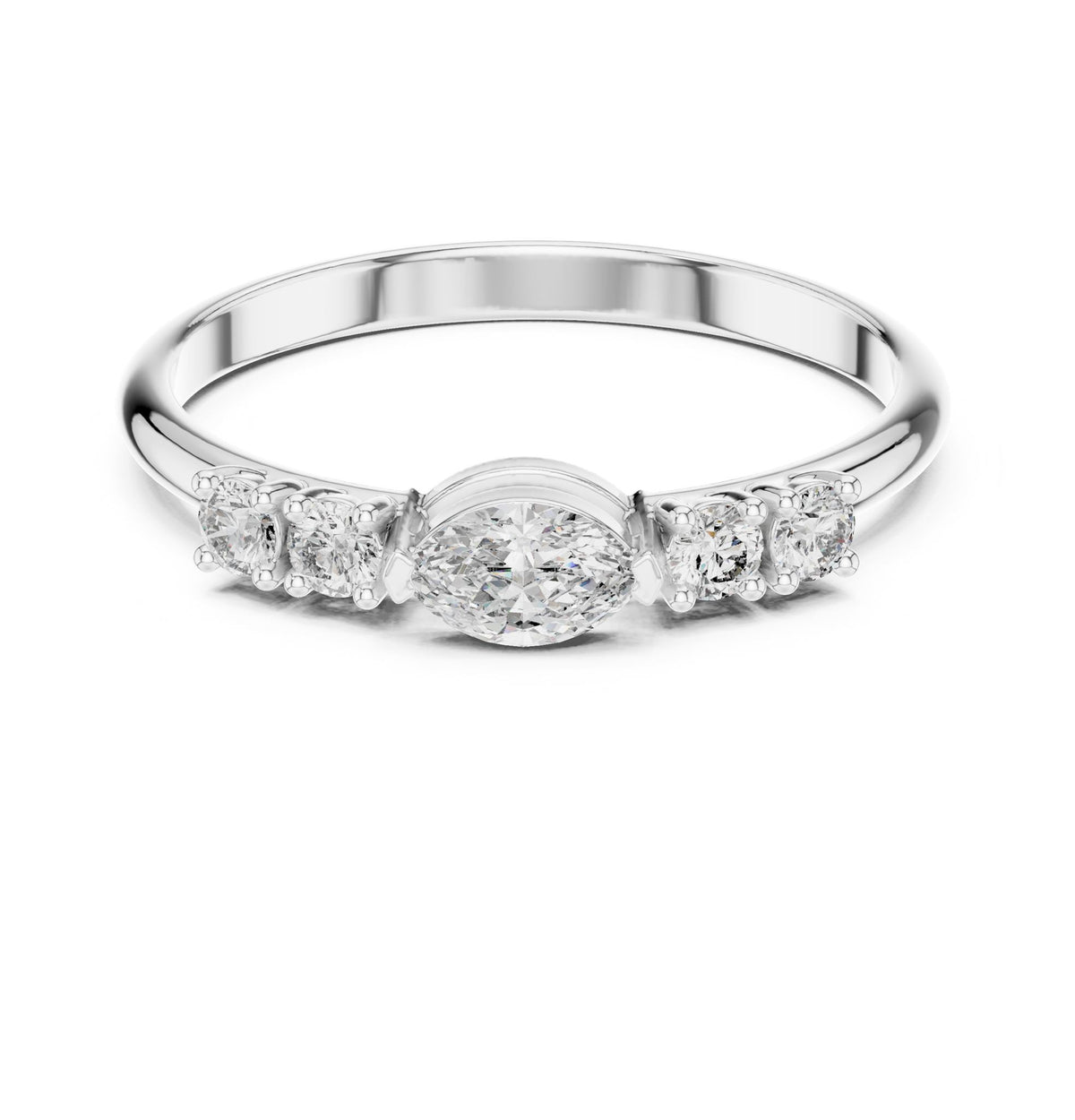 Marquise Accented Lab Grown Diamond Engagement Ring