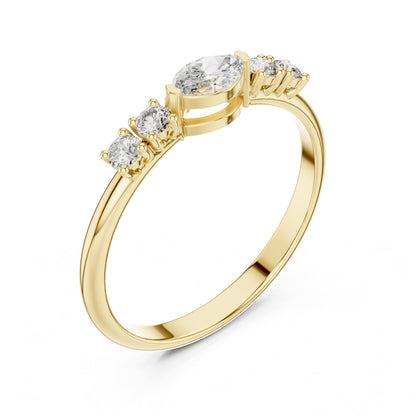 Marquise Accented Lab Grown Diamond Engagement Ring