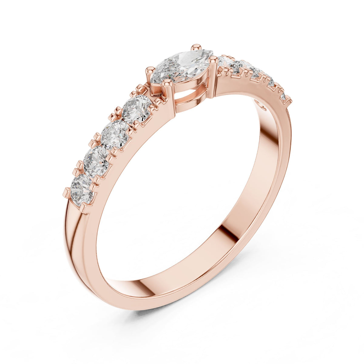 Marquise Accented Lab Grown Diamond Engagement Ring
