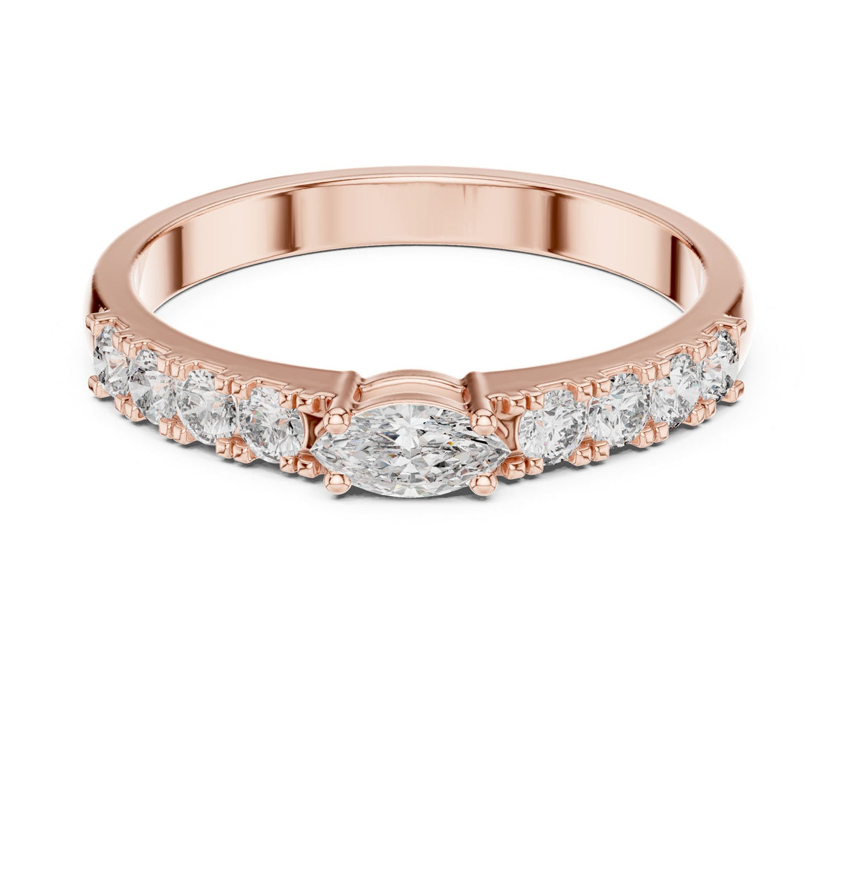 Marquise Accented Lab Grown Diamond Engagement Ring