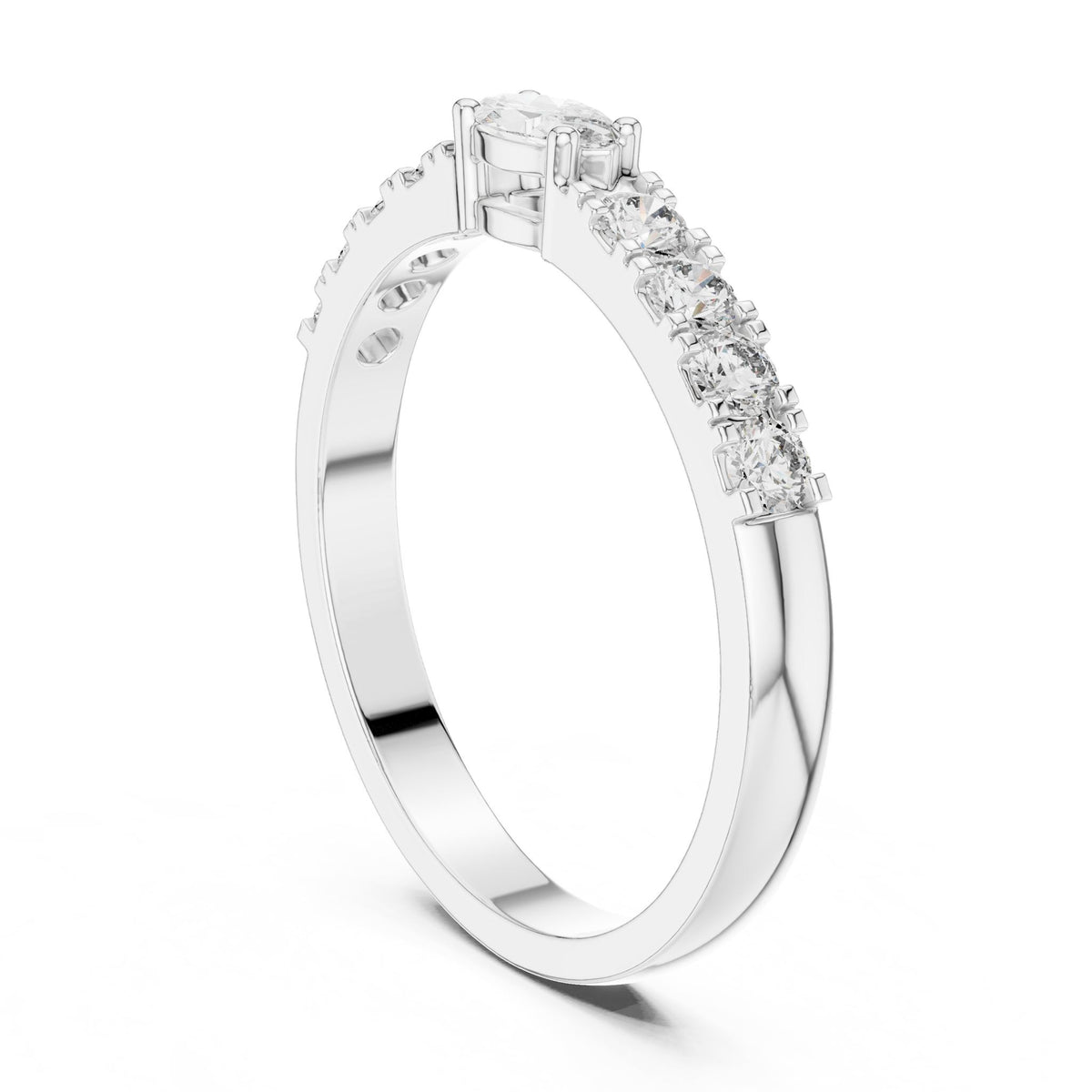 Marquise Accented Lab Grown Diamond Engagement Ring