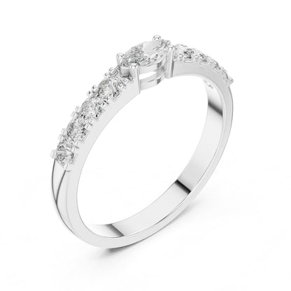Marquise Accented Lab Grown Diamond Engagement Ring