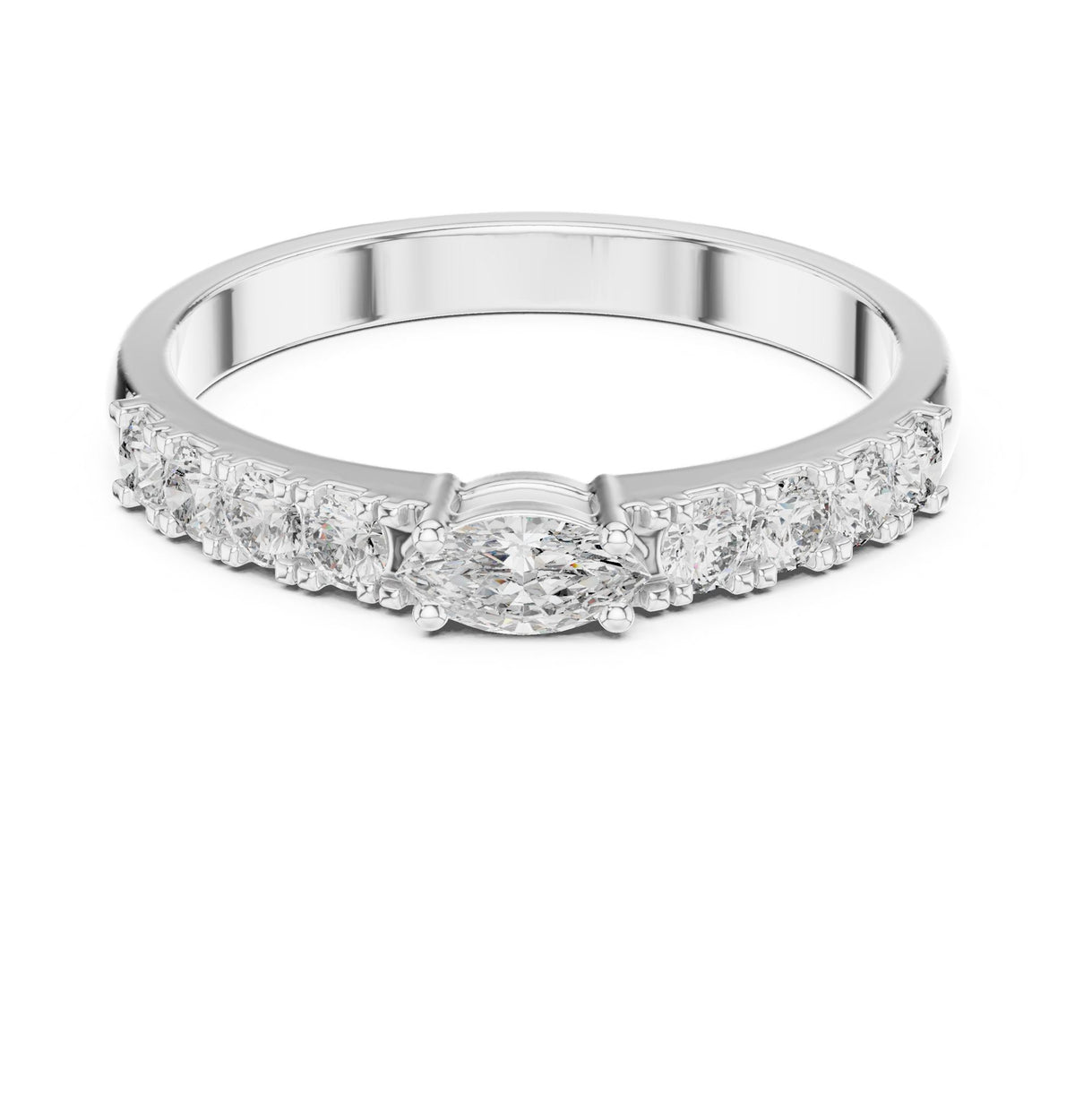 Marquise Accented Lab Grown Diamond Engagement Ring