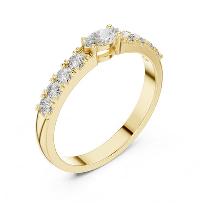 Marquise Accented Lab Grown Diamond Engagement Ring