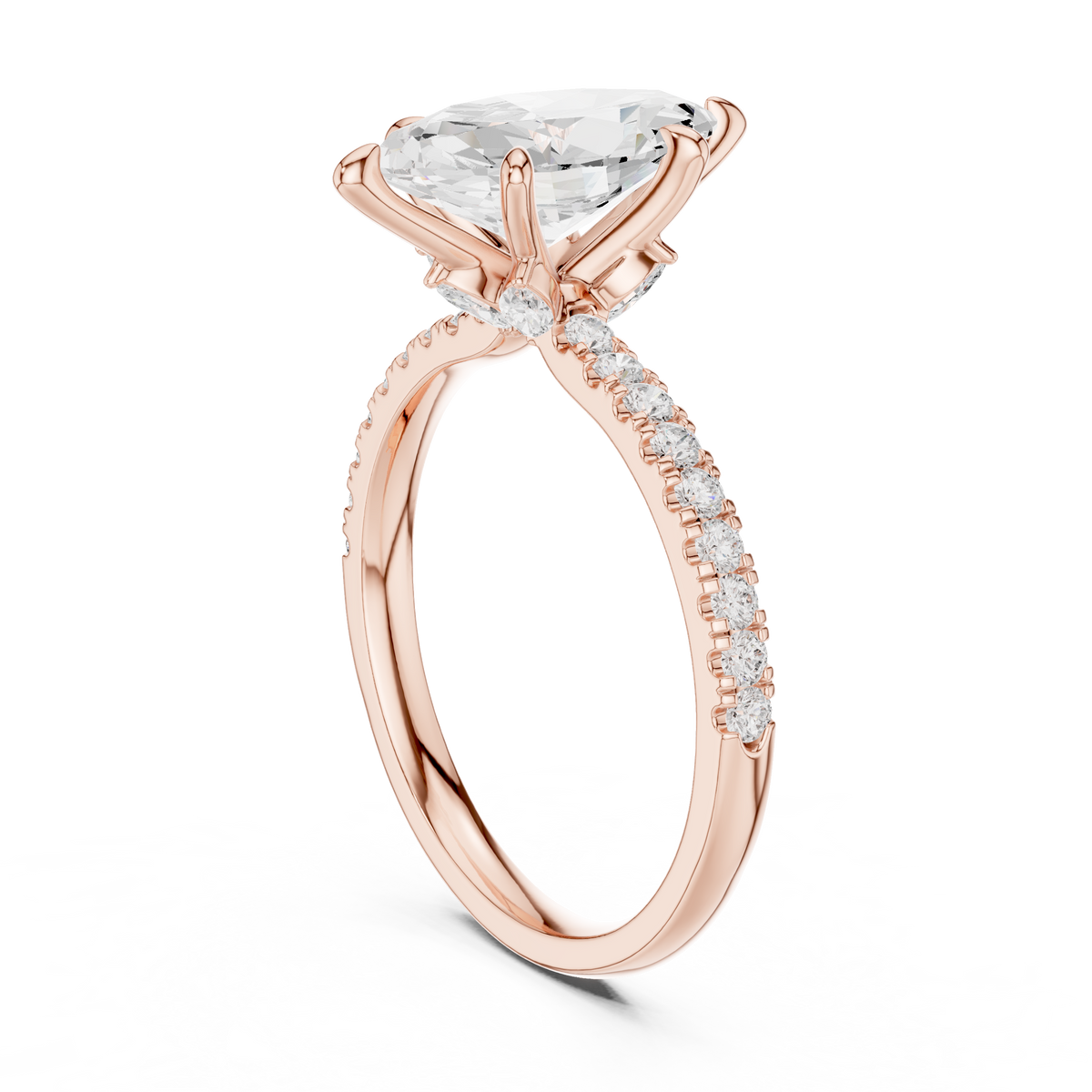 Marquise Accented Lab Grown Diamond Engagement Ring