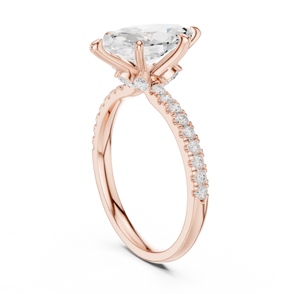 Marquise Accented Lab Grown Diamond Engagement Ring