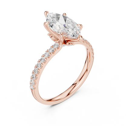 Marquise Accented Lab Grown Diamond Engagement Ring