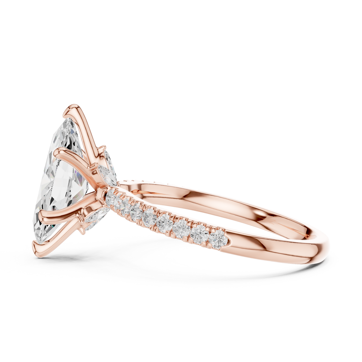 Marquise Accented Lab Grown Diamond Engagement Ring