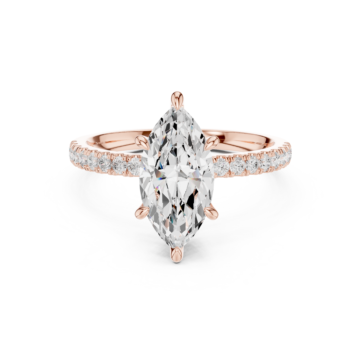 Marquise Accented Lab Grown Diamond Engagement Ring