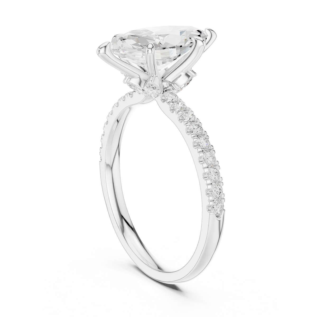 Marquise Accented Lab Grown Diamond Engagement Ring