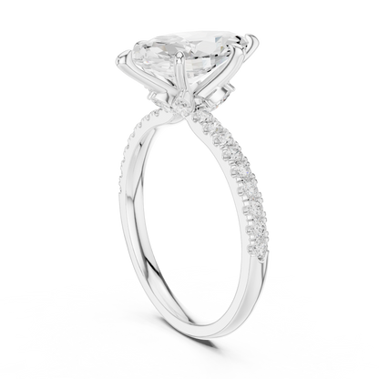 Marquise Accented Lab Grown Diamond Engagement Ring