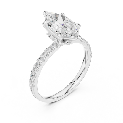 Marquise Accented Lab Grown Diamond Engagement Ring