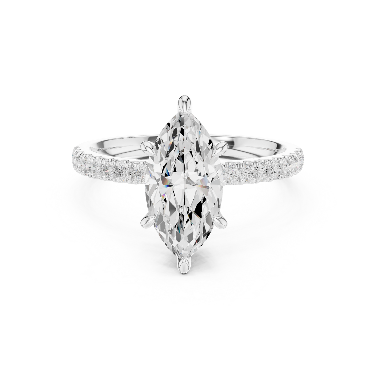 Marquise Accented Lab Grown Diamond Engagement Ring