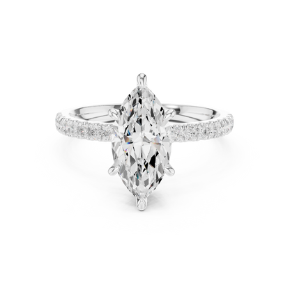 Marquise Accented Lab Grown Diamond Engagement Ring