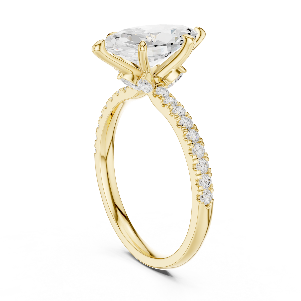 Marquise Accented Lab Grown Diamond Engagement Ring